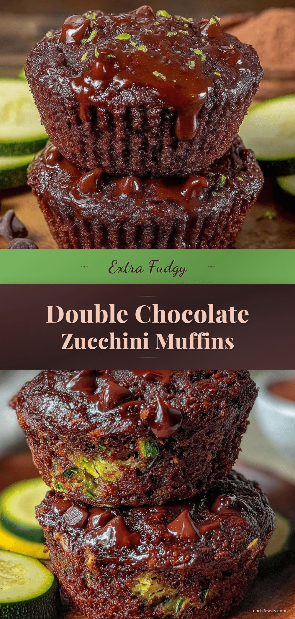 double chocolate chip zucchini muffins recipe