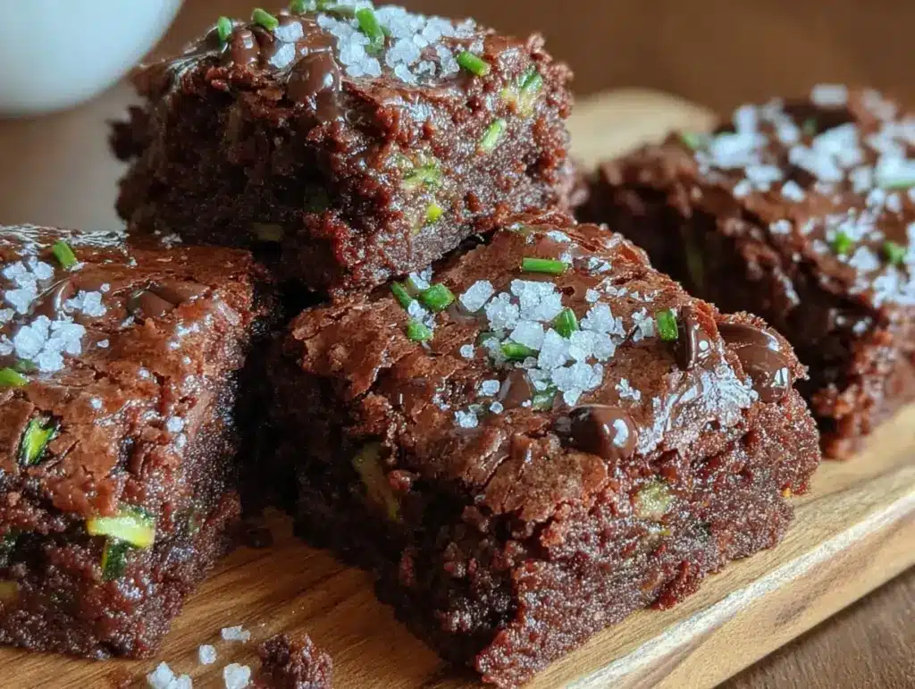 double chocolate fudge zucchini brownies - featured image