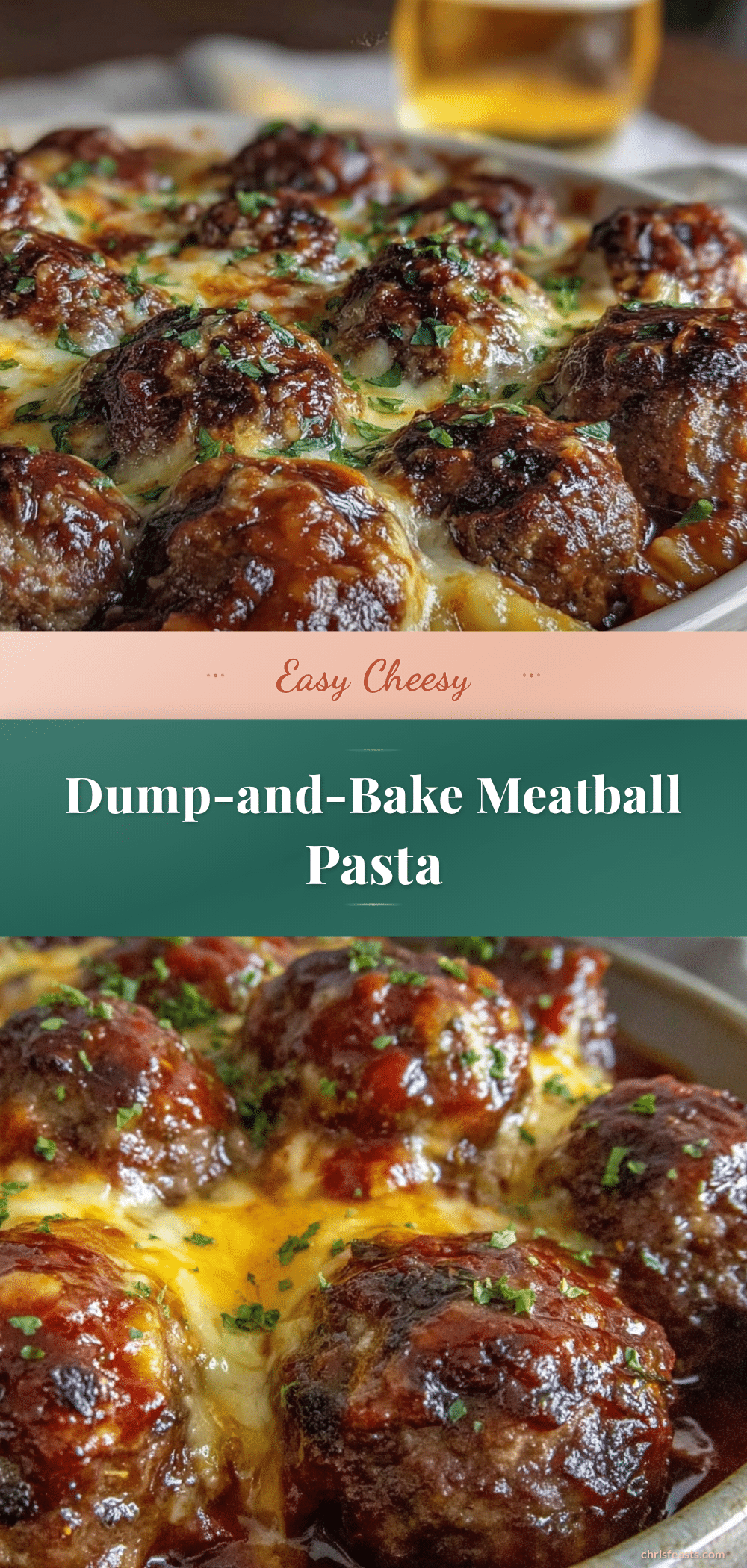 dump-and-bake meatball marinara pasta recipe