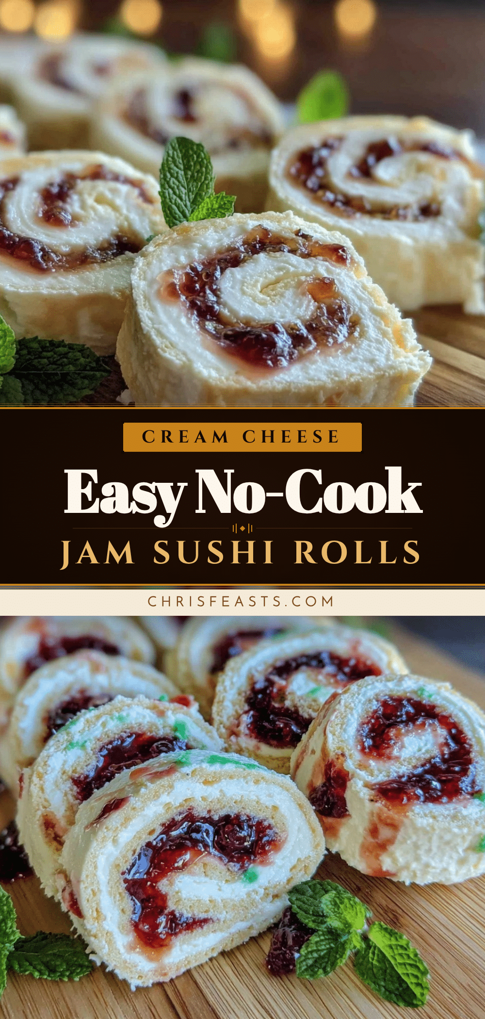easy cream cheese and jam sushi rolls recipe