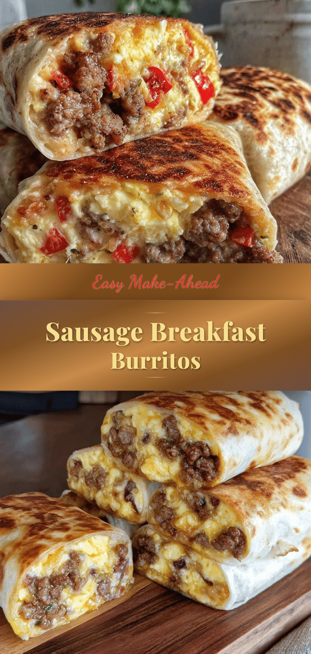 easy make-ahead egg and sausage breakfast burritos recipe