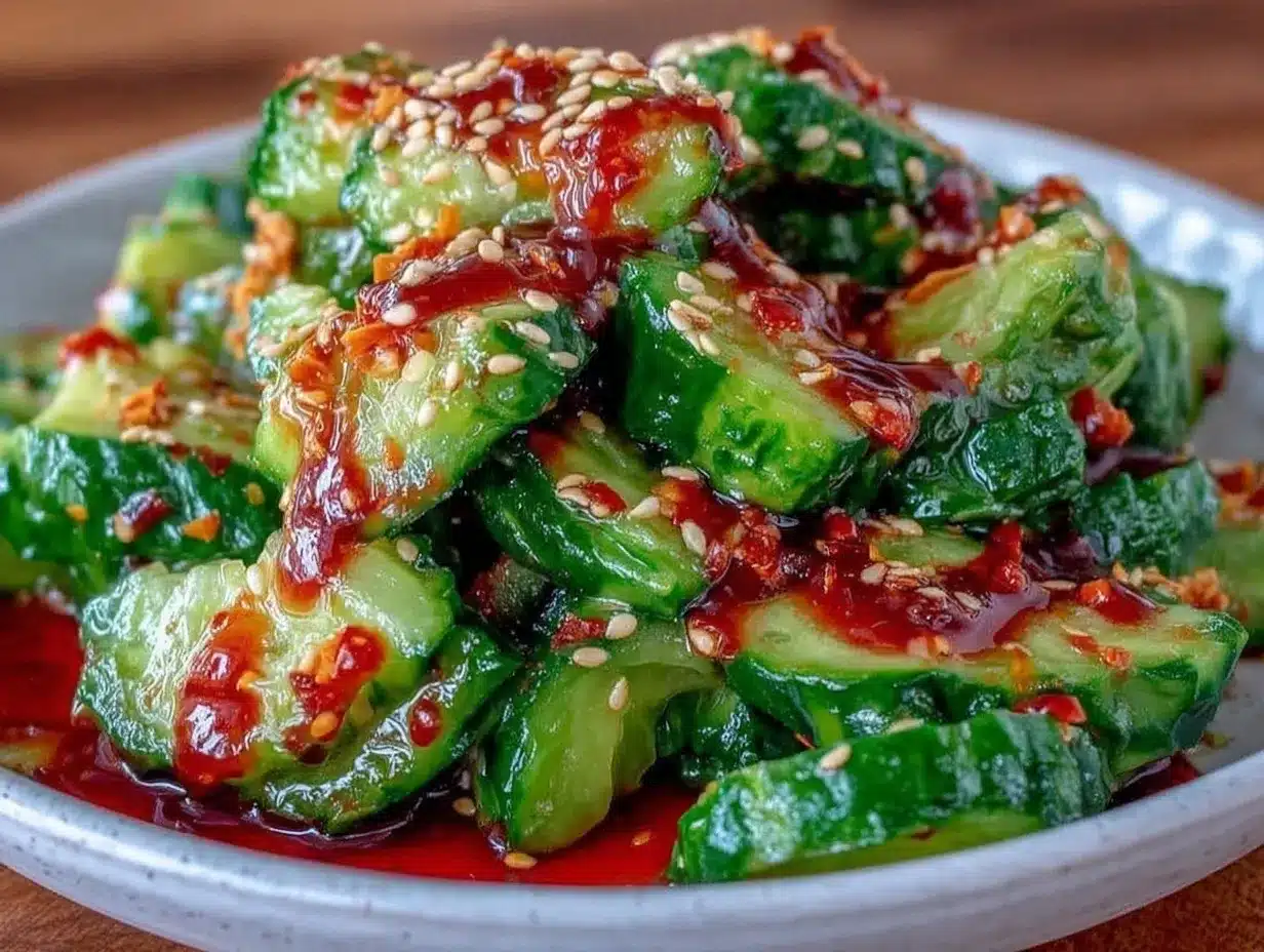 fresh asian smashed cucumber salad preparation steps