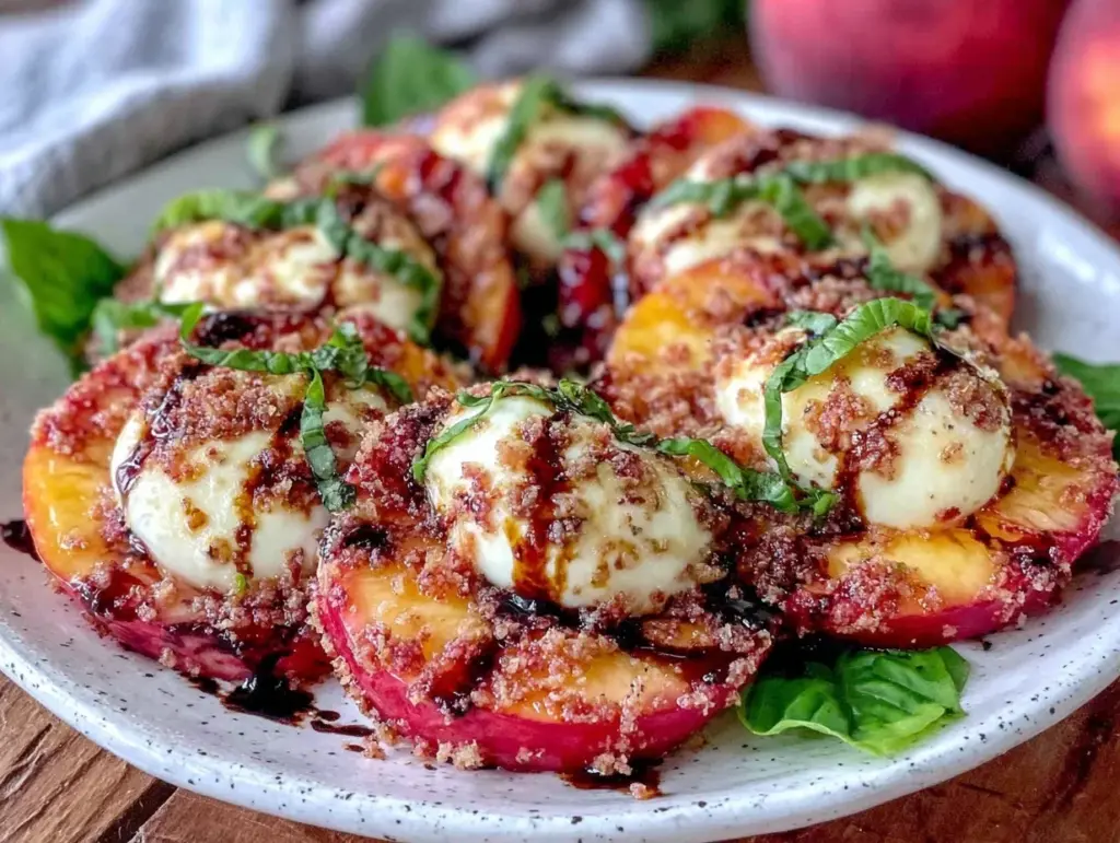Fresh Chilled Peach Caprese Salad - featured image