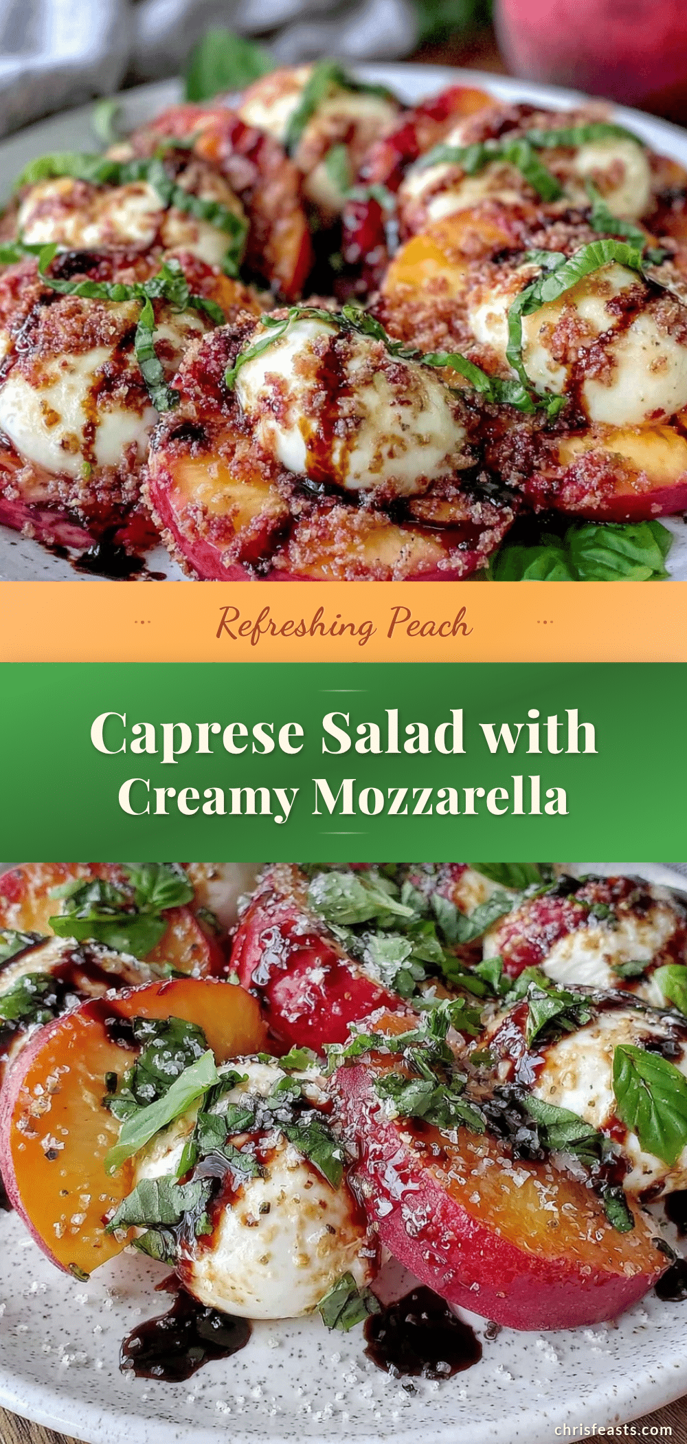 Fresh Chilled Peach Caprese Salad recipe