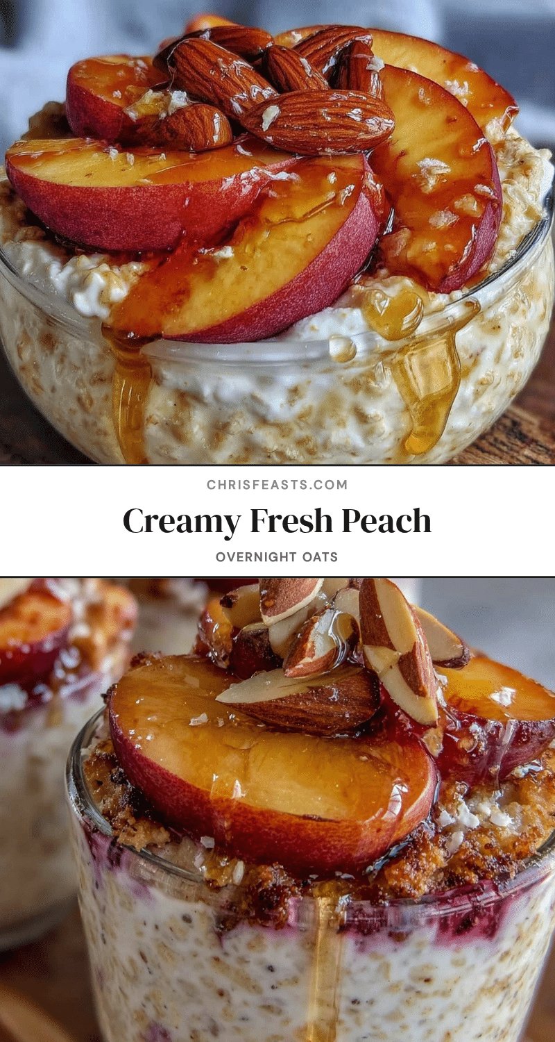 fresh healthy peach overnight oats recipe
