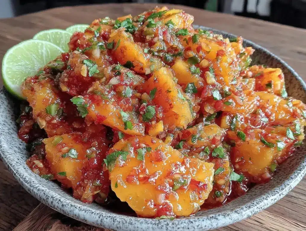 fresh zesty peach jalapeño salsa - featured image