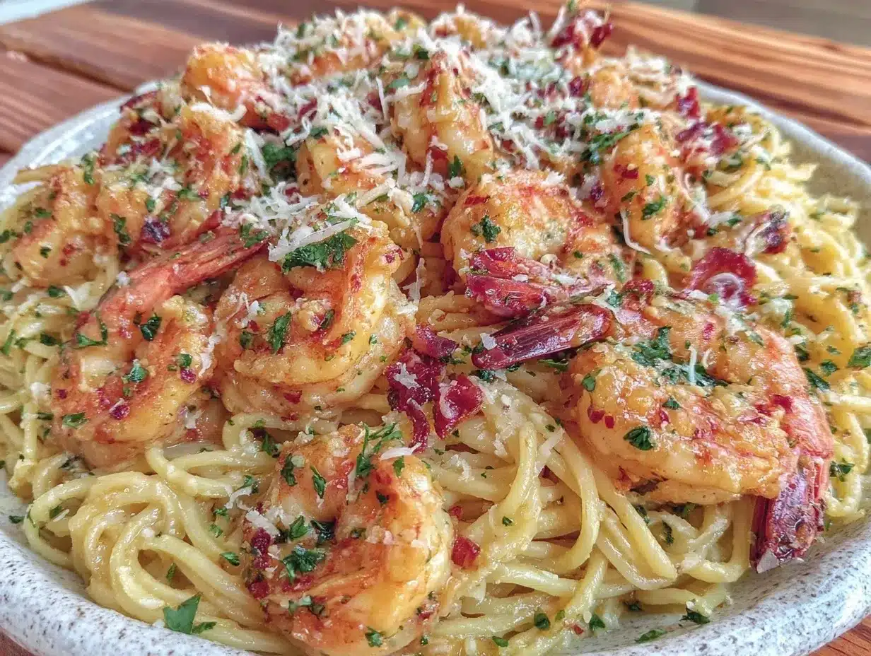 garlic butter shrimp pasta preparation steps