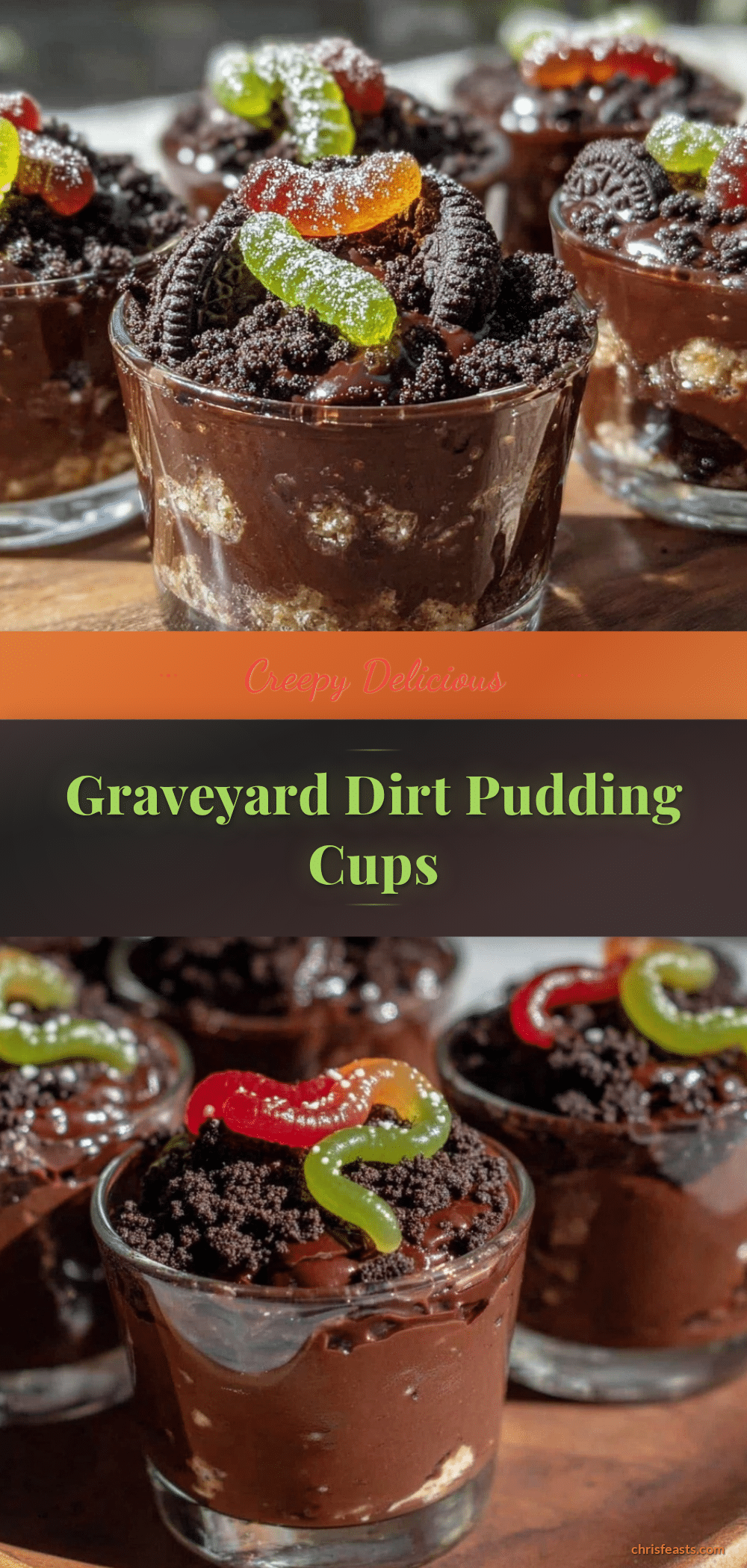 Graveyard Dirt Pudding Cups recipe