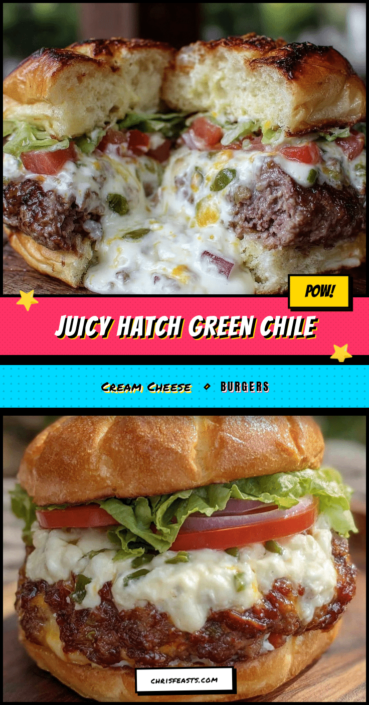 Hatch green chile cream cheese stuffed burgers recipe