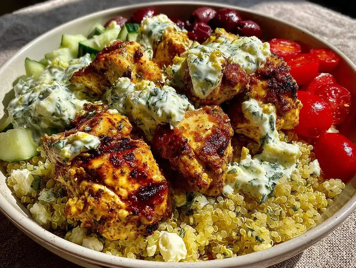 Healthy High-Protein Greek Chicken Bowl preparation steps