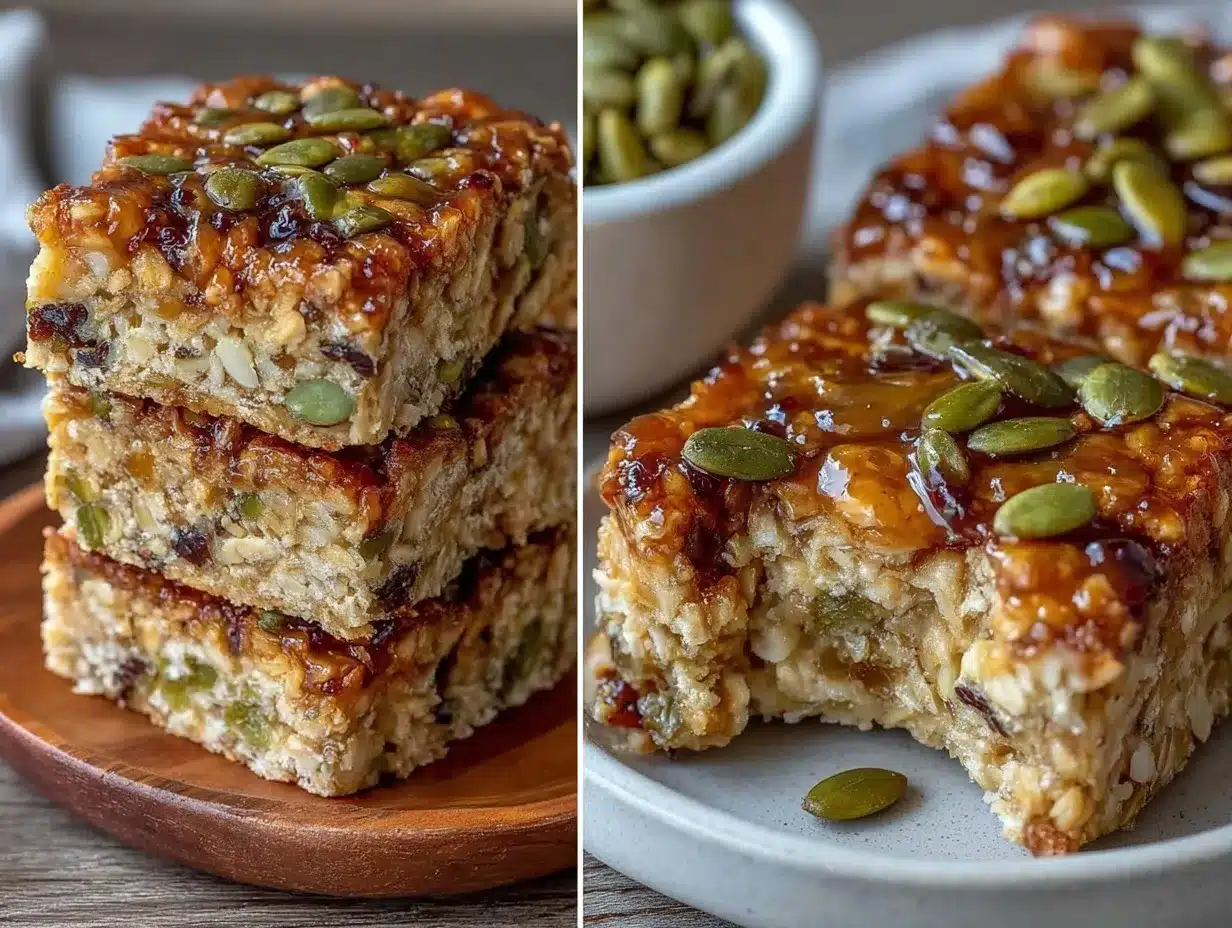 healthy nut-free pumpkin seed granola bars preparation steps