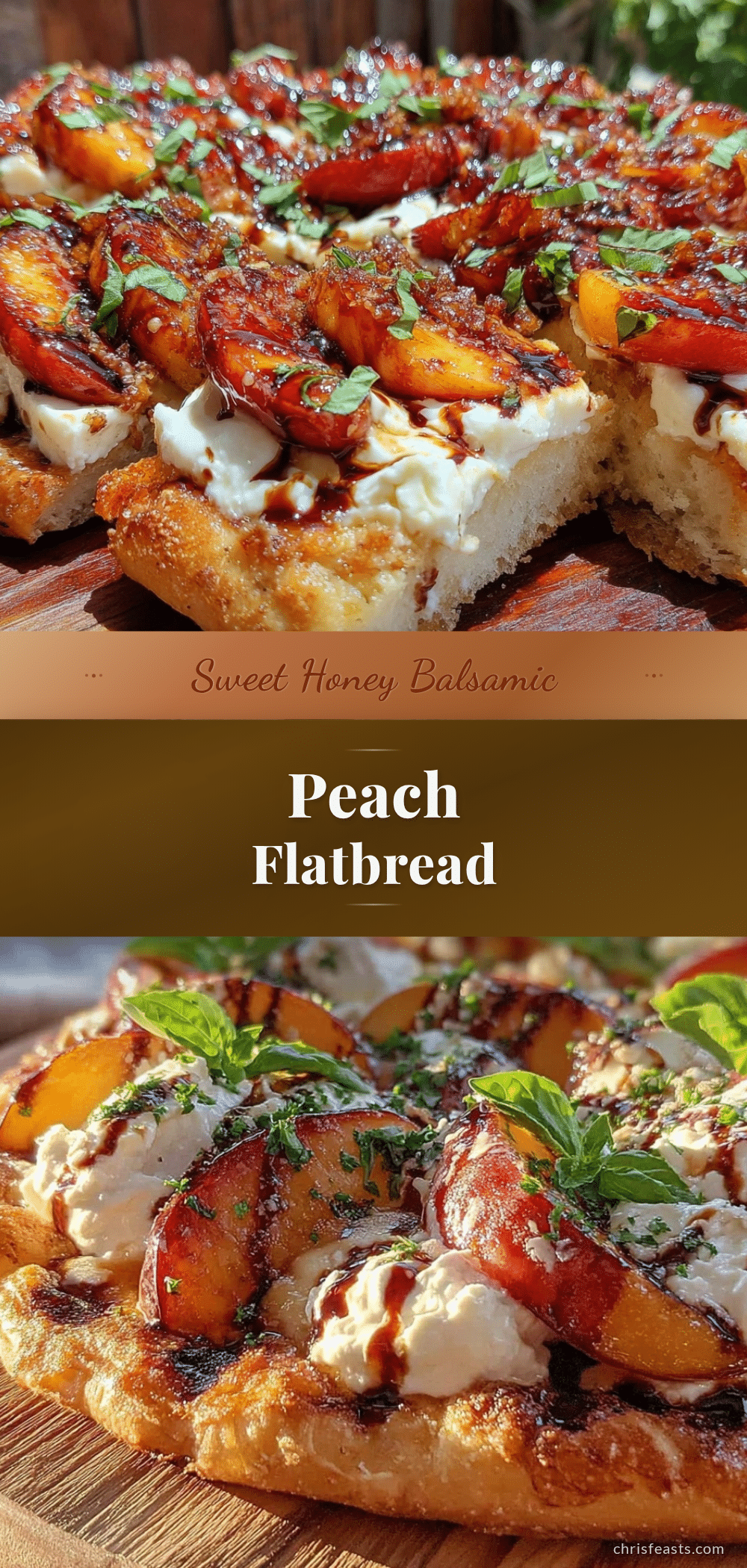honey balsamic grilled peach flatbread recipe