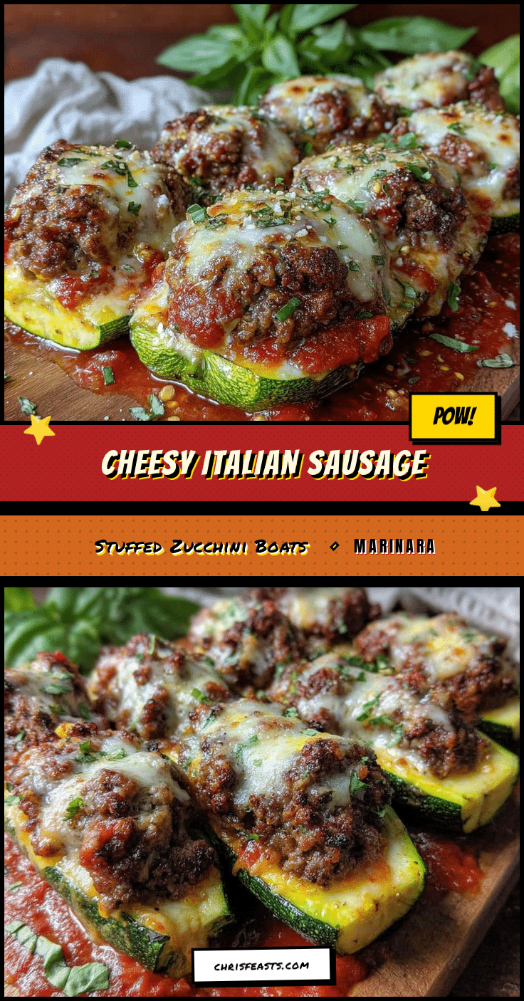 Italian Sausage Stuffed Zucchini Boats recipe