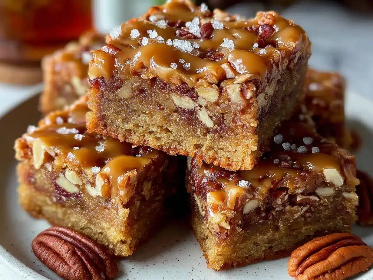 maple pecan blondie bars preparation steps