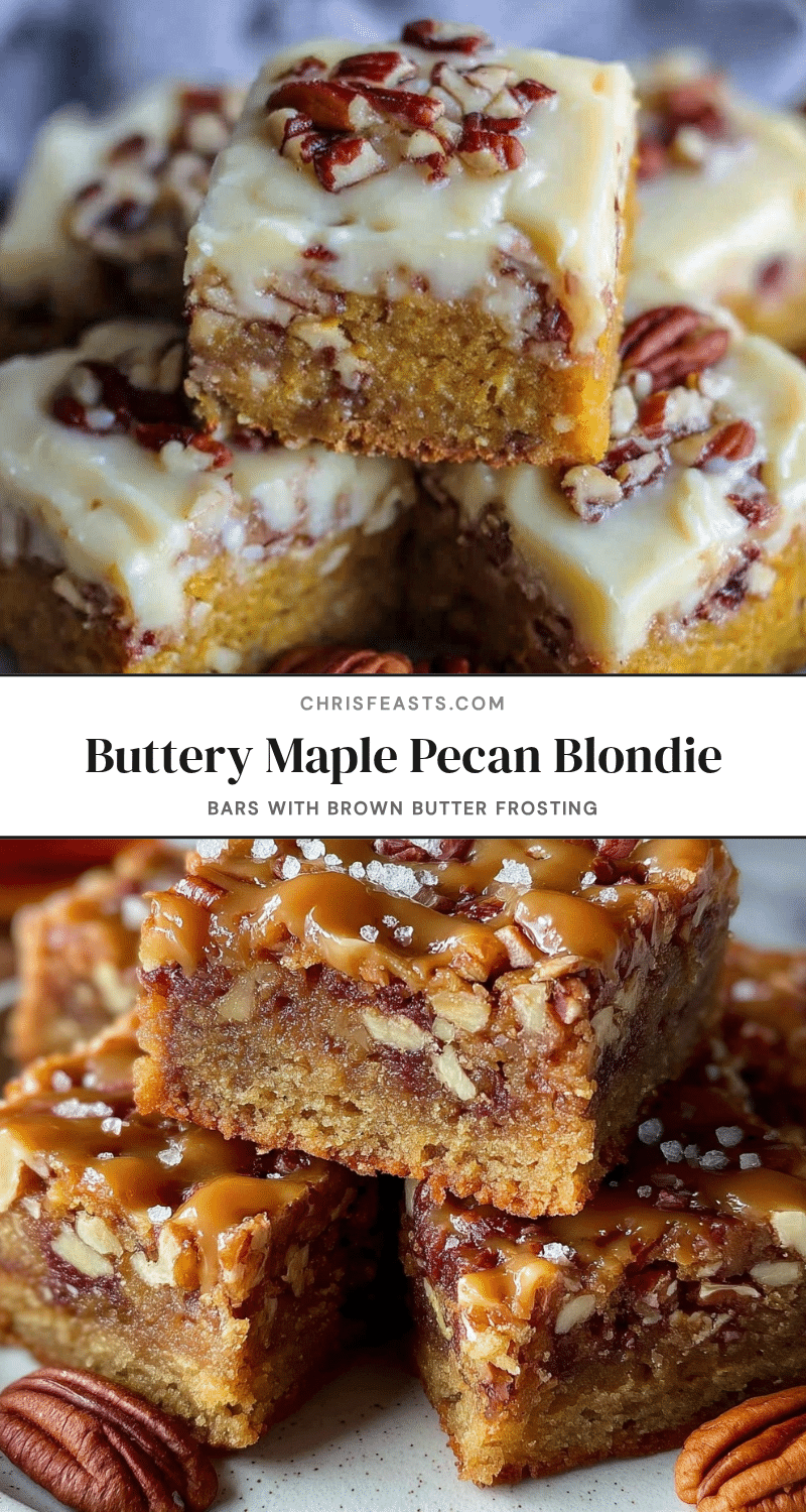 maple pecan blondie bars recipe