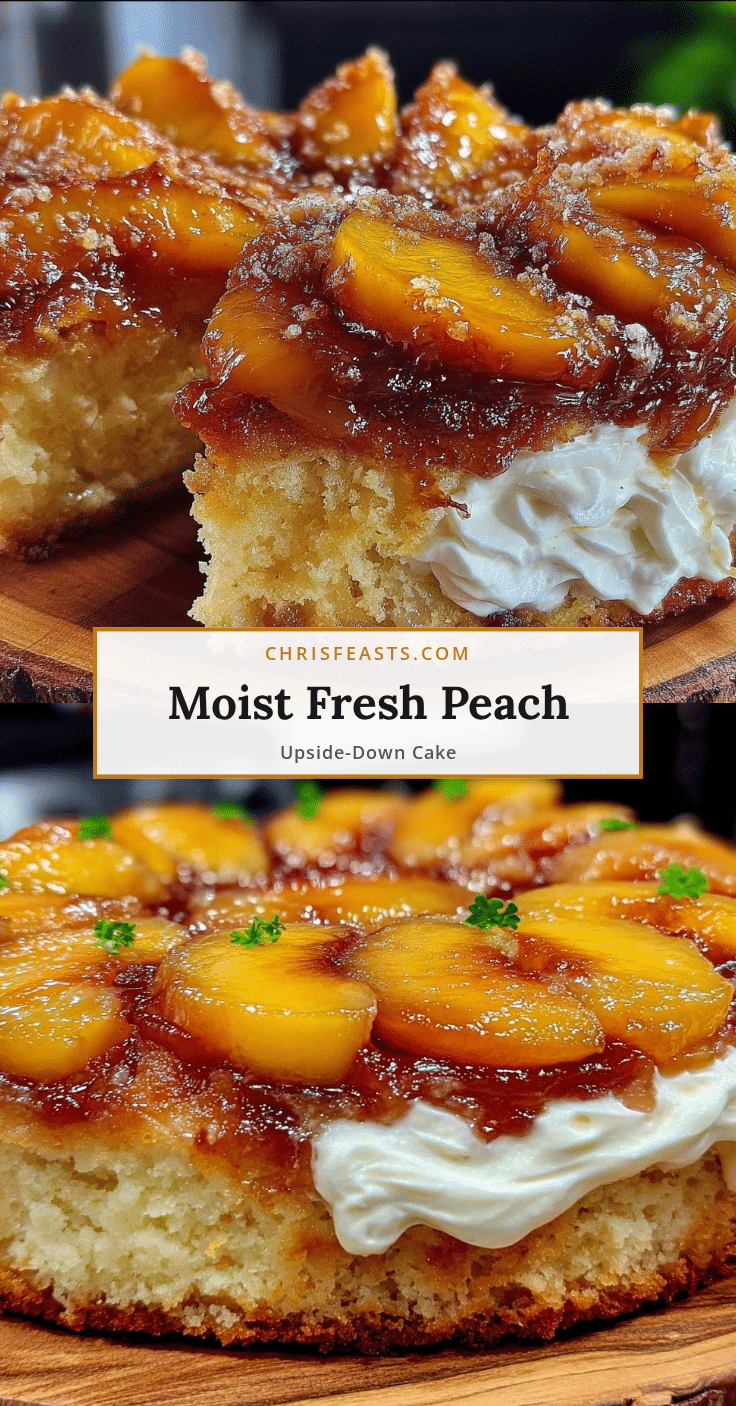 Moist Fresh Peach Upside-Down Cake recipe