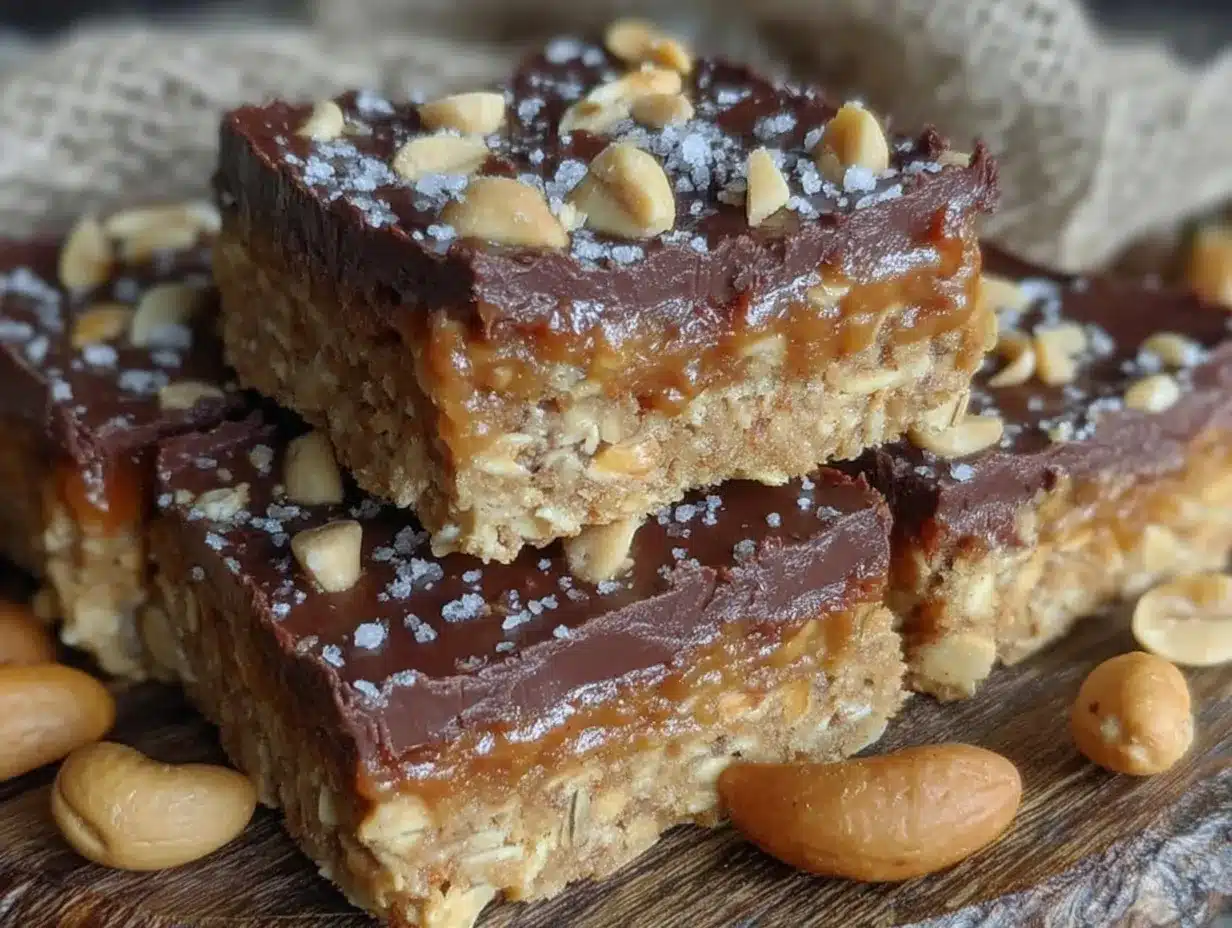 no-bake chocolate peanut butter granola bars preparation steps