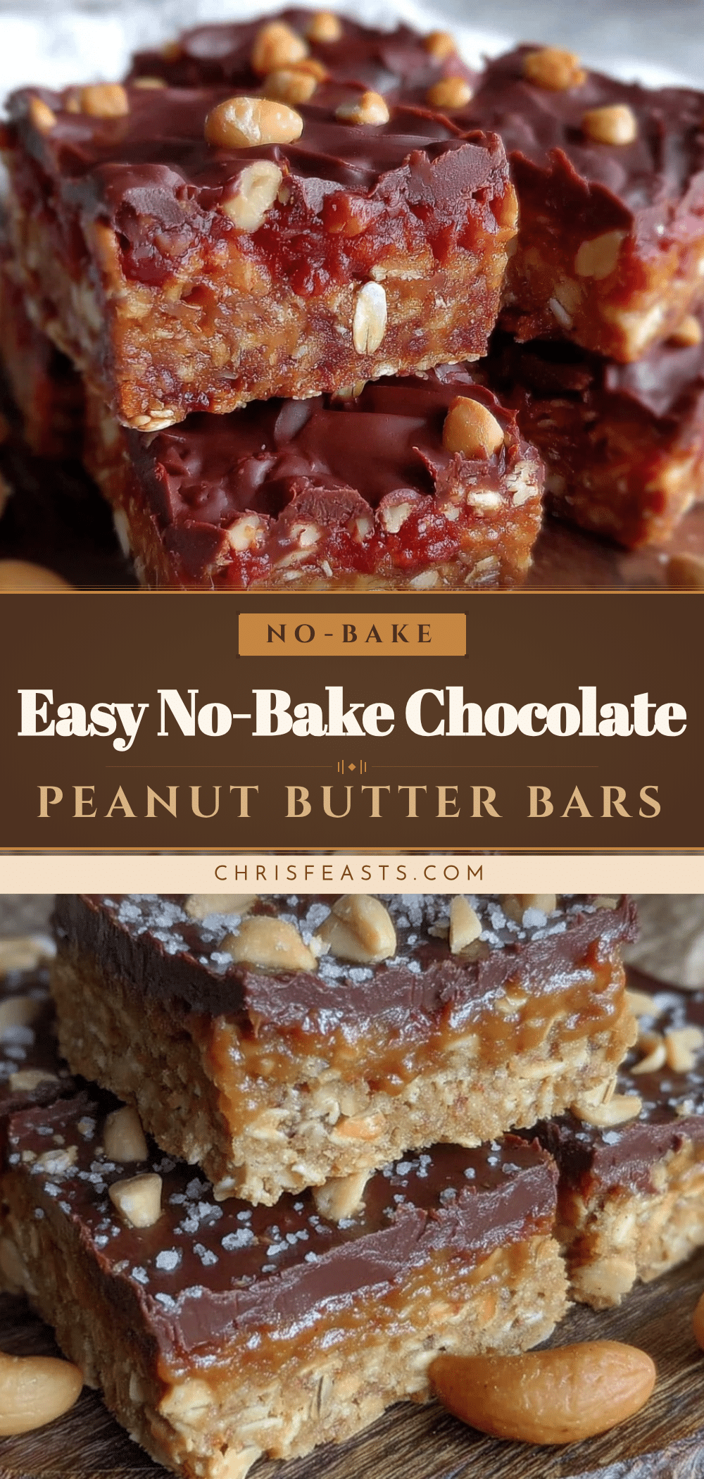 no-bake chocolate peanut butter granola bars recipe