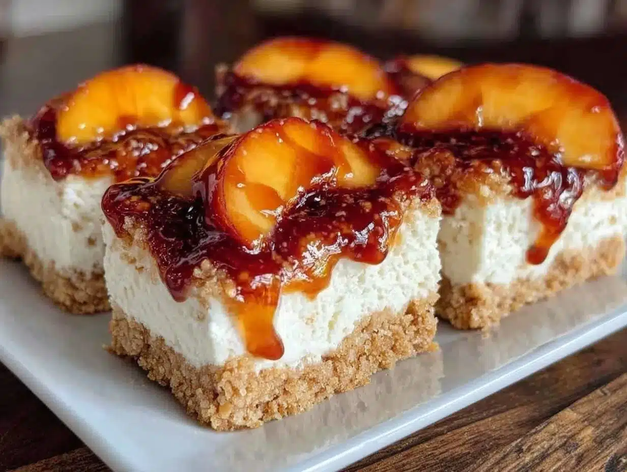 no bake peach cheesecake bars preparation steps
