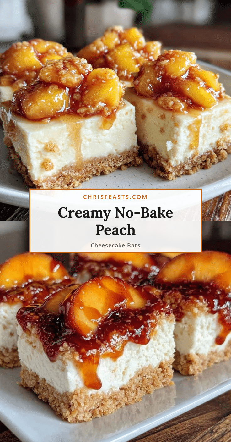 no bake peach cheesecake bars recipe
