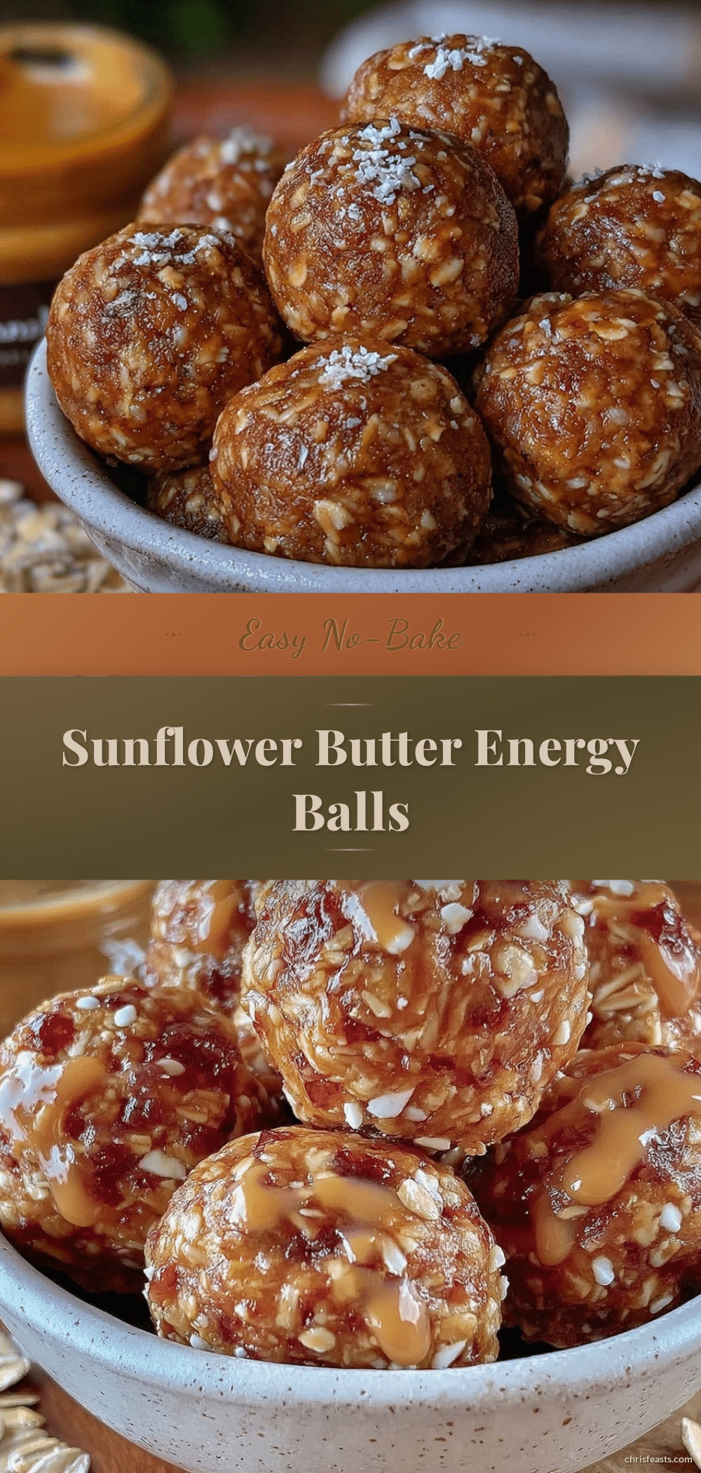 no-bake sunflower butter oat energy balls recipe