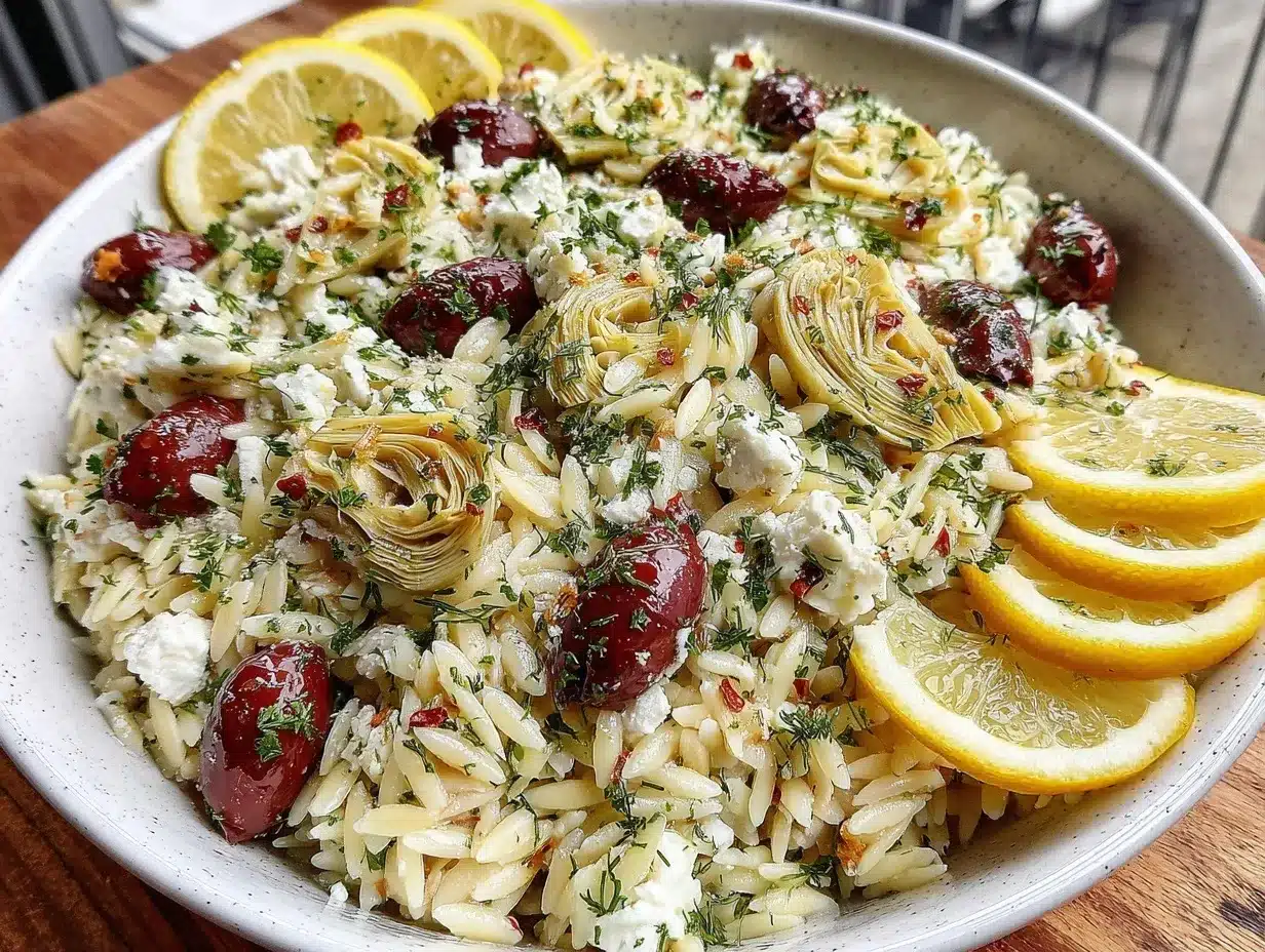 no-cook lemon herb orzo pasta salad preparation steps