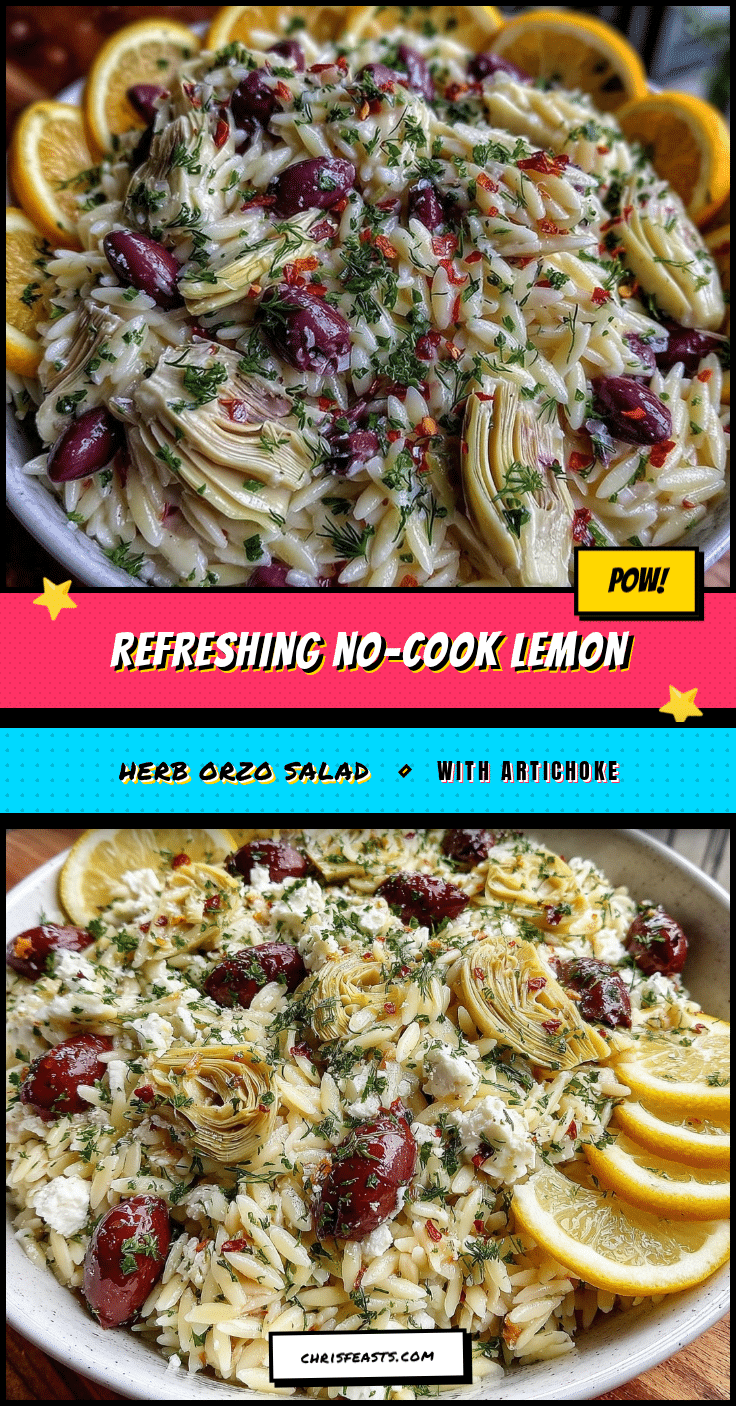 no-cook lemon herb orzo pasta salad recipe