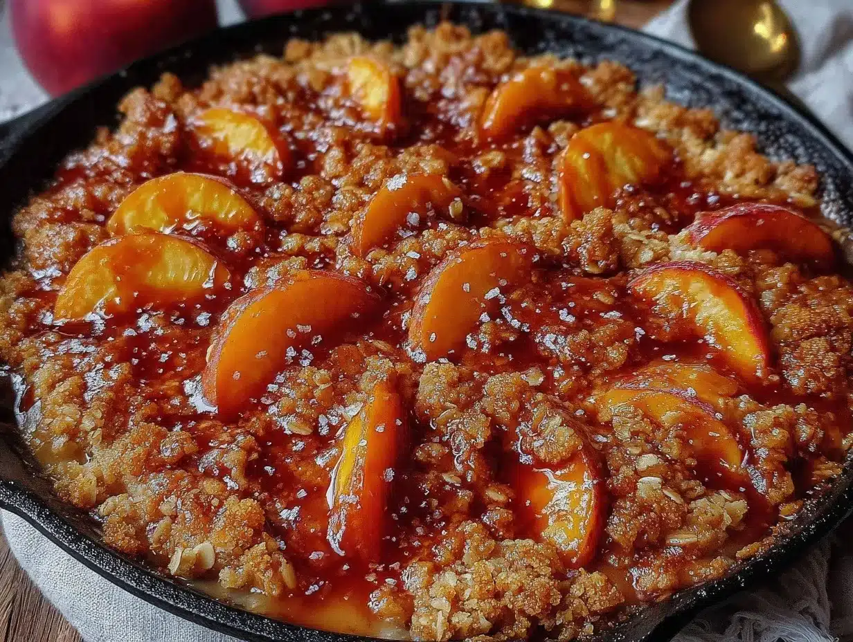 one-skillet brown butter peach crisp preparation steps