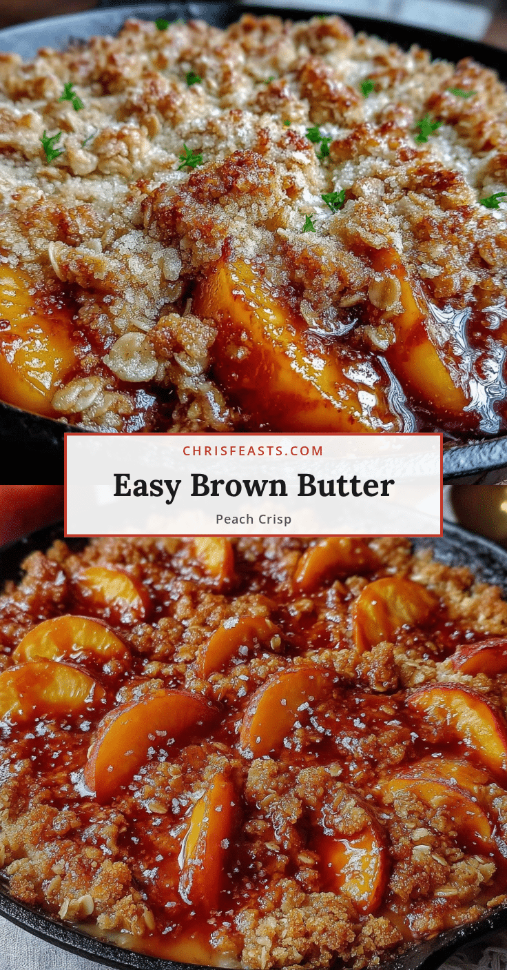 one-skillet brown butter peach crisp recipe
