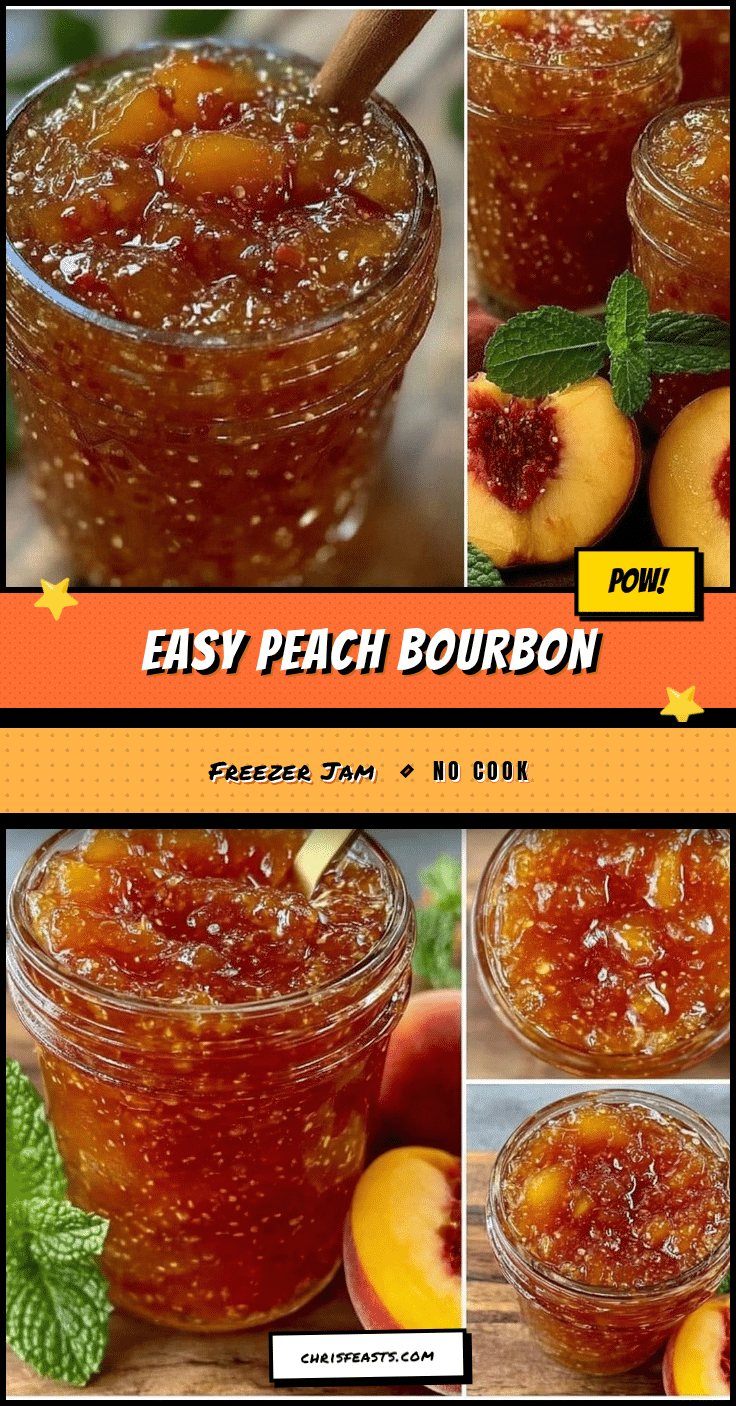 peach bourbon no-cook freezer jam recipe