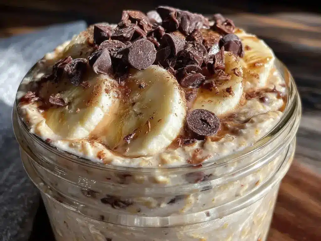peanut butter banana overnight oats - featured image
