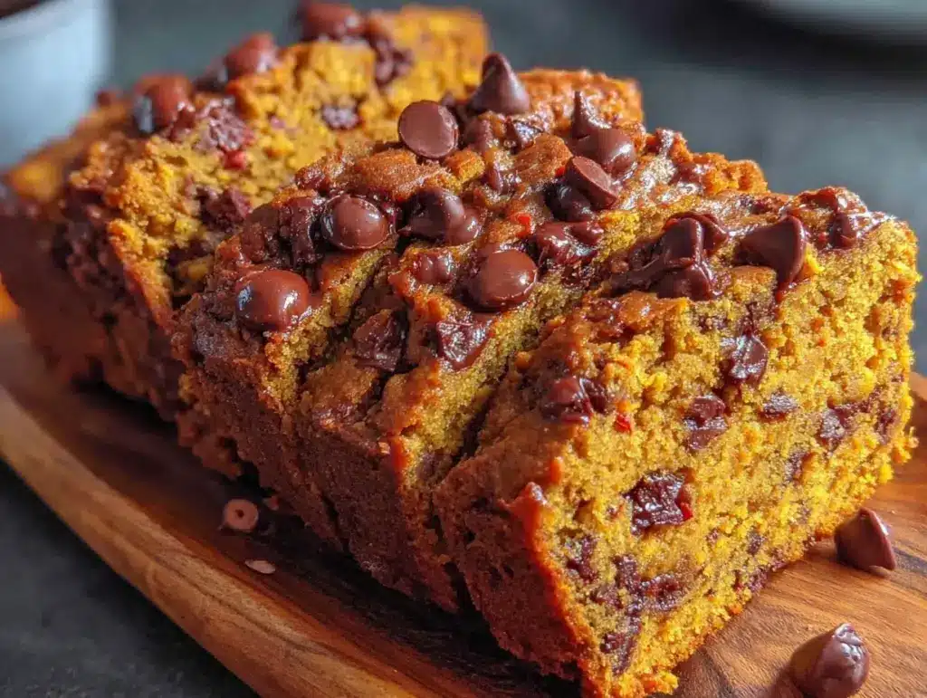 pumpkin chocolate chip bread - featured image