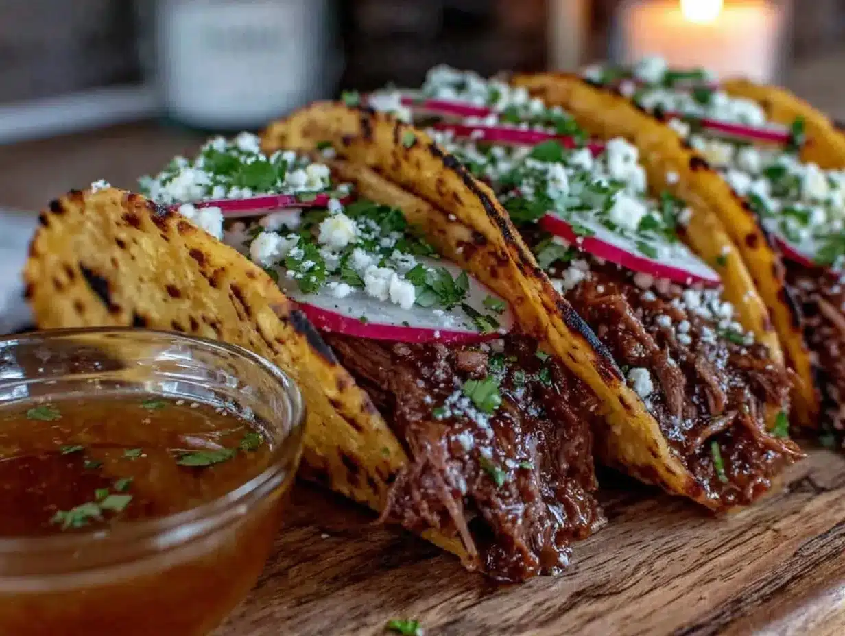 quick spicy ground beef birria tacos preparation steps