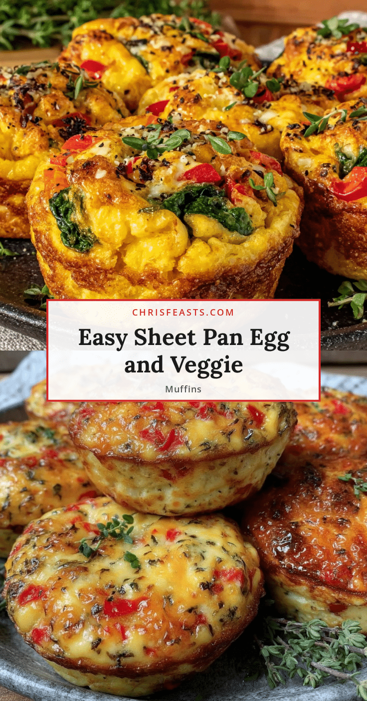 sheet pan egg and veggie breakfast muffin cups recipe