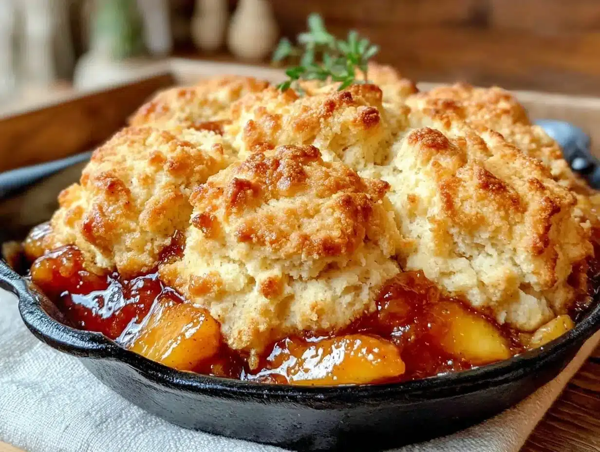 skillet brown sugar peach cobbler preparation steps