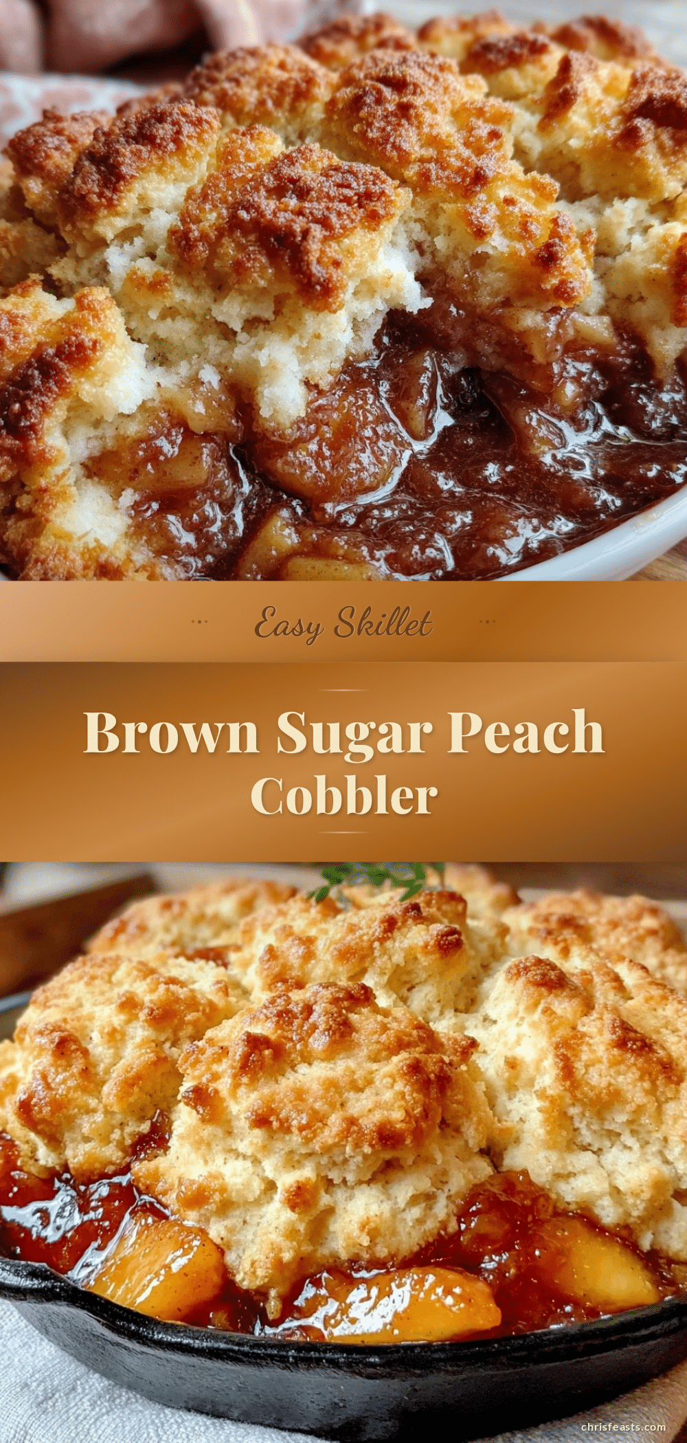 skillet brown sugar peach cobbler recipe