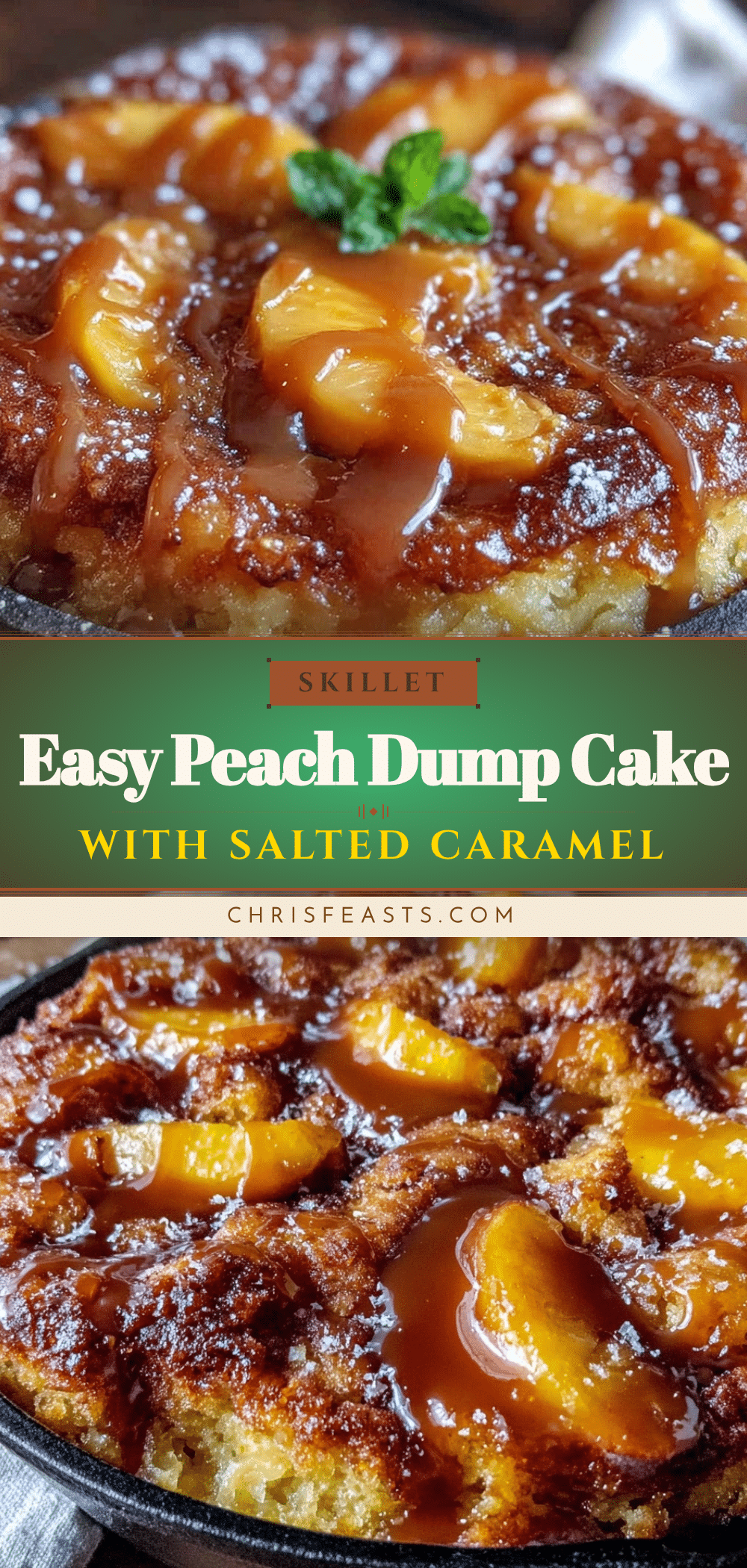 skillet peach dump cake recipe