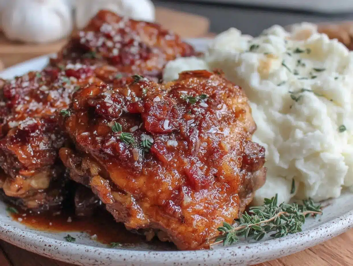 slow cooker honey garlic chicken thighs preparation steps
