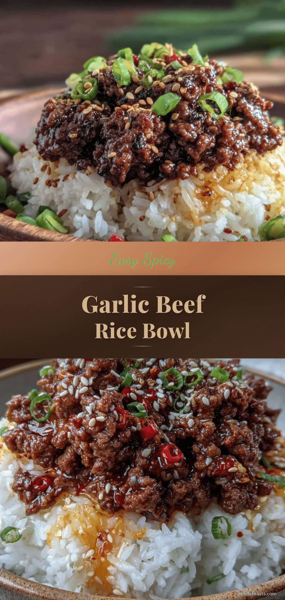 spicy garlic ground beef rice bowl recipe