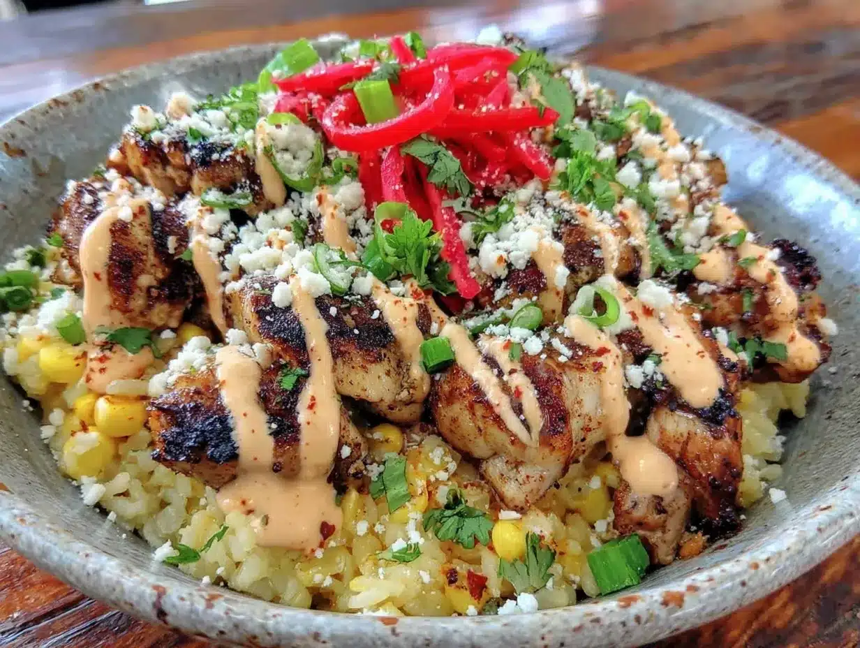 street corn chicken rice bowl preparation steps