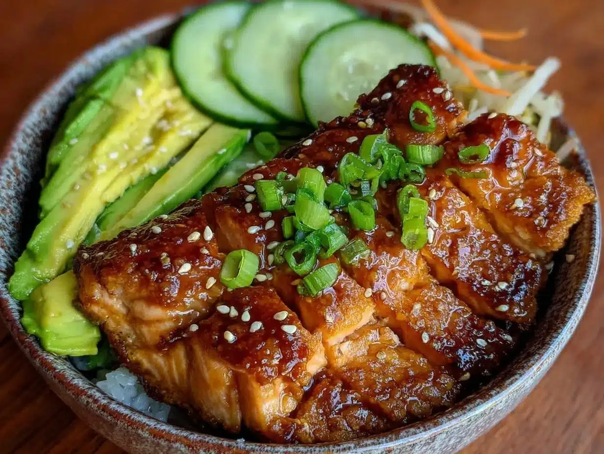 teriyaki glazed salmon bowl preparation steps
