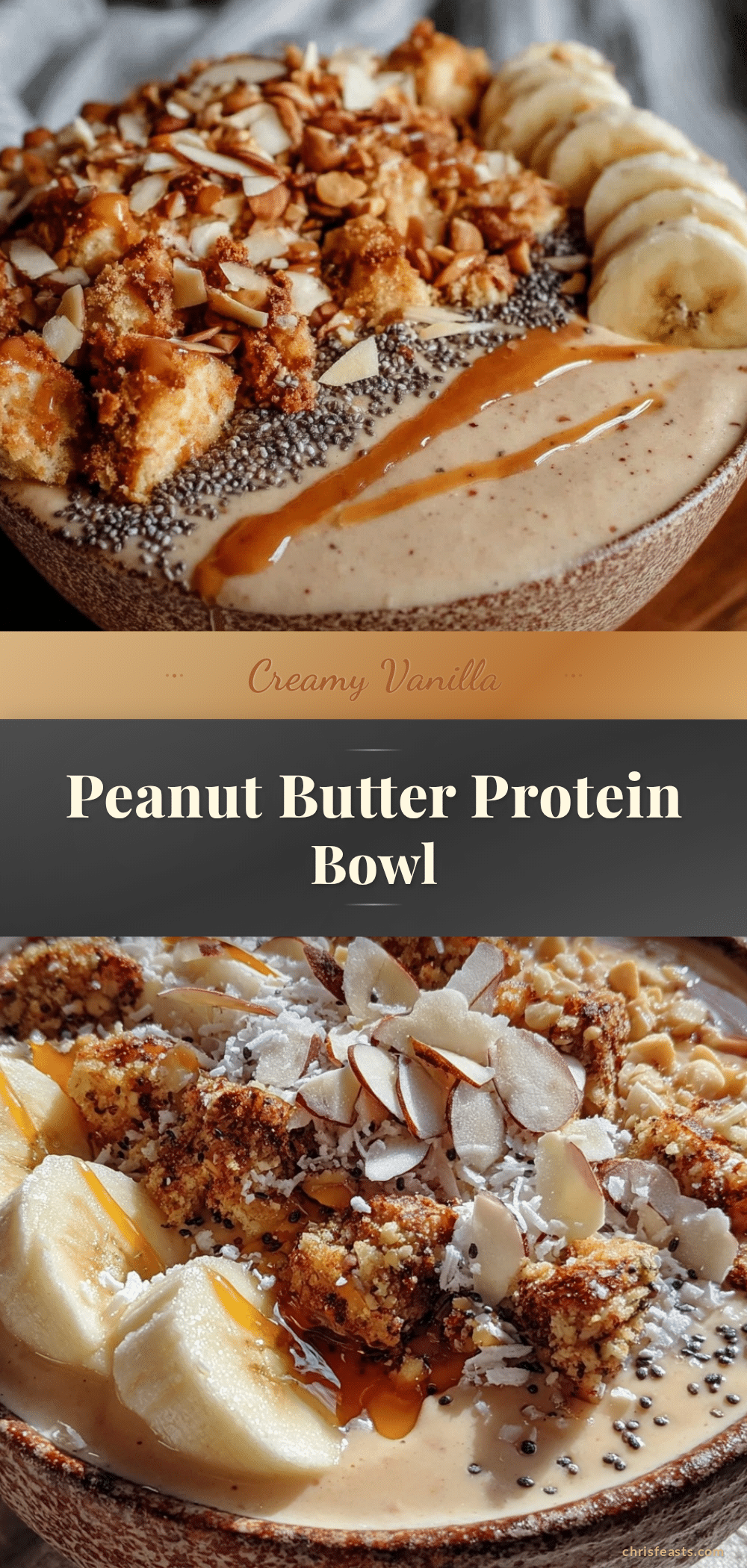 vanilla peanut butter protein smoothie bowl recipe