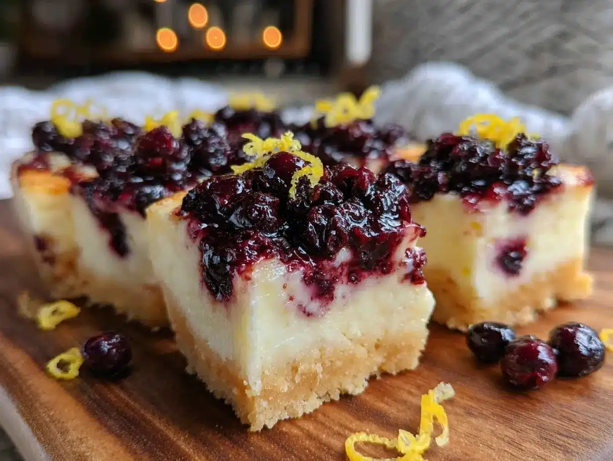 wild huckleberry lemon cheesecake bars preparation steps
