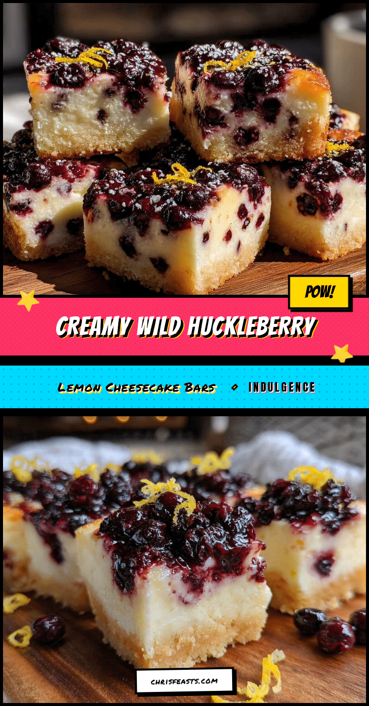 wild huckleberry lemon cheesecake bars recipe